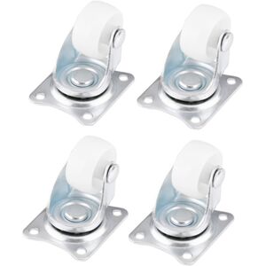 Unbranded 4pcs Universal Swivel Casters 1" Wheels White Unbranded 4pcs Universal Swivel Casters 1" Wheels White