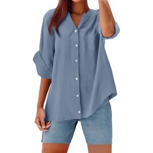 Unbranded (XL, 001* Light Blue) Summer Tops for Womens Linen Button Down Shirts 3/4 Sleeve Unbranded (XL, 001* Light Blue) Summer Tops for Womens Linen Button Down Shirts 3/4 Sleeve
