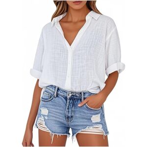 Unbranded (XXL, 001* White) Womens Dressy Casual Shirts Short Sleeve V Neck Work Blouses B Unbranded (XXL, 001* White) Womens Dressy Casual Shirts Short Sleeve V Neck Work Blouses B