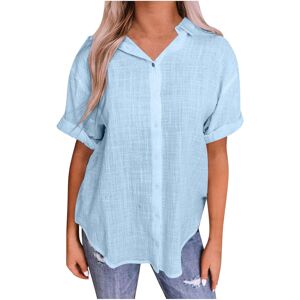 Unbranded (XL, 002* Sky Blue) Linen Shirts for Women Clearance Ladies Tops Button Down Shi Unbranded (XL, 002* Sky Blue) Linen Shirts for Women Clearance Ladies Tops Button Down Shi