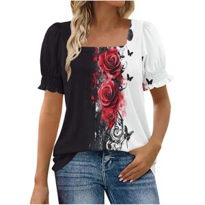 Unbranded (M, 005* Black) Womens Tops Puff Short Sleeve Tunic Tops Square Neck Summer Blou Unbranded (M, 005* Black) Womens Tops Puff Short Sleeve Tunic Tops Square Neck Summer Blou