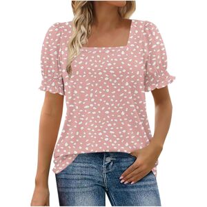 Unbranded (XL, 011* Pink) Womens Tops Puff Short Sleeve Tunic Tops Square Neck Summer Blou Unbranded (XL, 011* Pink) Womens Tops Puff Short Sleeve Tunic Tops Square Neck Summer Blou