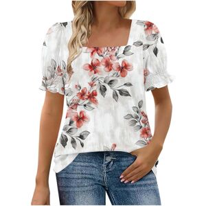 Unbranded (S, 015* White) Womens Tops Puff Short Sleeve Tunic Tops Square Neck Summer Blou Unbranded (S, 015* White) Womens Tops Puff Short Sleeve Tunic Tops Square Neck Summer Blou