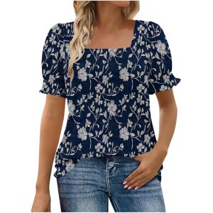 Unbranded (XXL, 001* Navy) Womens Tops Puff Short Sleeve Tunic Tops Square Neck Summer Blo Unbranded (XXL, 001* Navy) Womens Tops Puff Short Sleeve Tunic Tops Square Neck Summer Blo
