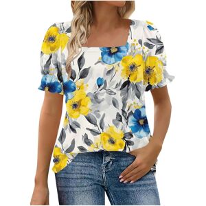 Unbranded (XXL, 002* Blue) Womens Tops Puff Short Sleeve Tunic Tops Square Neck Summer Blo Unbranded (XXL, 002* Blue) Womens Tops Puff Short Sleeve Tunic Tops Square Neck Summer Blo