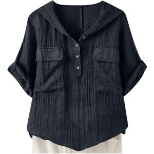 Unbranded (L, 002* Black) Summer Tops for Women UK Trendy Short Sleeve Linen Shirts Casual Unbranded (L, 002* Black) Summer Tops for Women UK Trendy Short Sleeve Linen Shirts Casual