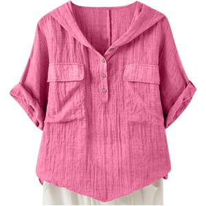 Unbranded (L, 002* Hot Pink) Summer Tops for Women UK Trendy Short Sleeve Linen Shirts Cas Unbranded (L, 002* Hot Pink) Summer Tops for Women UK Trendy Short Sleeve Linen Shirts Cas