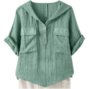Unbranded (XL, 001* Green) Summer Tops for Women UK Trendy Short Sleeve Linen Shirts Casua Unbranded (XL, 001* Green) Summer Tops for Women UK Trendy Short Sleeve Linen Shirts Casua