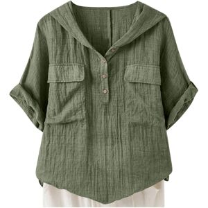 Unbranded (XXL, 002* Army Green) Summer Tops for Women UK Trendy Short Sleeve Linen Shirts Unbranded (XXL, 002* Army Green) Summer Tops for Women UK Trendy Short Sleeve Linen Shirts