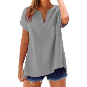 Unbranded (L, 002* Gray) Summer Tops for Women Dressy Casual Blouses Cotton Linen V Neck S Unbranded (L, 002* Gray) Summer Tops for Women Dressy Casual Blouses Cotton Linen V Neck S