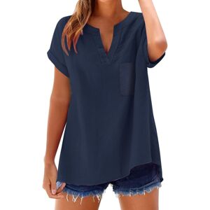 Unbranded (XXL, 002* Dark Blue) Summer Tops for Women Dressy Casual Blouses Cotton Linen V Unbranded (XXL, 002* Dark Blue) Summer Tops for Women Dressy Casual Blouses Cotton Linen V