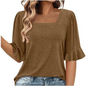 Unbranded (L, 001* Khaki) Summer Tops for Women UK Clearance Ladies Tops Square Neck Short Unbranded (L, 001* Khaki) Summer Tops for Women UK Clearance Ladies Tops Square Neck Short