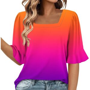 Unbranded (L, 006* Hot Pink) Summer Tops for Women UK Clearance Ladies Tops Square Neck Sh Unbranded (L, 006* Hot Pink) Summer Tops for Women UK Clearance Ladies Tops Square Neck Sh