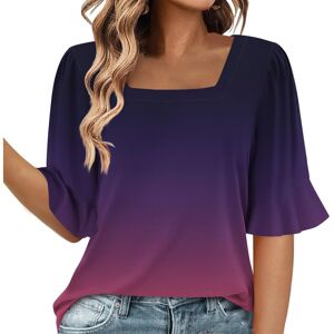 Unbranded (M, 007* Purple) Summer Tops for Women UK Clearance Ladies Tops Square Neck Shor Unbranded (M, 007* Purple) Summer Tops for Women UK Clearance Ladies Tops Square Neck Shor