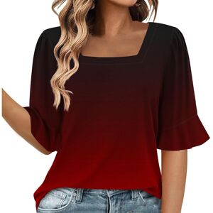Unbranded (XXL, 007* Wine) Summer Tops for Women UK Clearance Ladies Tops Square Neck Shor Unbranded (XXL, 007* Wine) Summer Tops for Women UK Clearance Ladies Tops Square Neck Shor