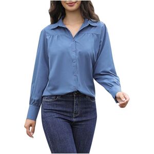 Unbranded (S, 01 Blue) Ladies Tops Clearance Womens Button Down Long Sleeve Shirts Wrinkle Unbranded (S, 01 Blue) Ladies Tops Clearance Womens Button Down Long Sleeve Shirts Wrinkle