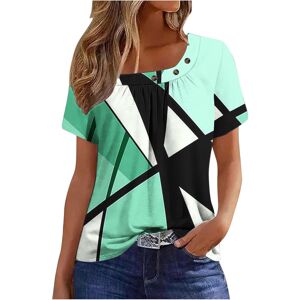 Unbranded (3XL, 022* Green) Womens Summer Tops Dressy Casual Short Sleeve Pleated T Shirts Unbranded (3XL, 022* Green) Womens Summer Tops Dressy Casual Short Sleeve Pleated T Shirts