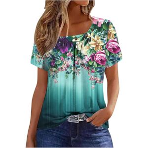 Unbranded (3XL, 025* Green) Womens Summer Tops Dressy Casual Short Sleeve Pleated T Shirts Unbranded (3XL, 025* Green) Womens Summer Tops Dressy Casual Short Sleeve Pleated T Shirts