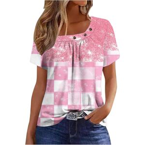 Unbranded (3XL, 033* Pink) Womens Summer Tops Dressy Casual Short Sleeve Pleated T Shirts Unbranded (3XL, 033* Pink) Womens Summer Tops Dressy Casual Short Sleeve Pleated T Shirts