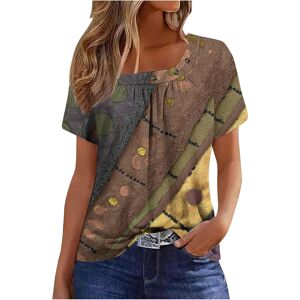 Unbranded (3XL, 037* Yellow) Womens Summer Tops Dressy Casual Short Sleeve Pleated T Shirt Unbranded (3XL, 037* Yellow) Womens Summer Tops Dressy Casual Short Sleeve Pleated T Shirt