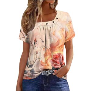 Unbranded (L, 001* Orange) Womens Summer Tops Dressy Casual Short Sleeve Pleated T Shirts Unbranded (L, 001* Orange) Womens Summer Tops Dressy Casual Short Sleeve Pleated T Shirts