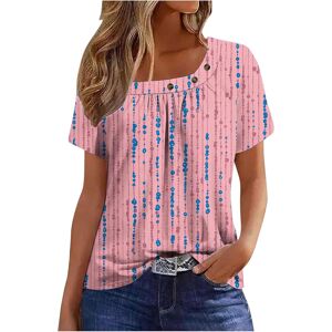 Unbranded (M, 030* Pink) Womens Summer Tops Dressy Casual Short Sleeve Pleated T Shirts Sq Unbranded (M, 030* Pink) Womens Summer Tops Dressy Casual Short Sleeve Pleated T Shirts Sq