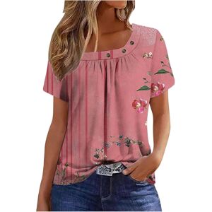 Unbranded (S, 007* Pink) Womens Summer Tops Dressy Casual Short Sleeve Pleated T Shirts Sq Unbranded (S, 007* Pink) Womens Summer Tops Dressy Casual Short Sleeve Pleated T Shirts Sq