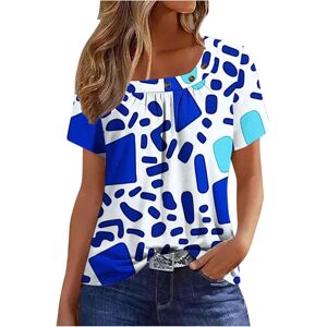 Unbranded (S, 019* Blue) Womens Summer Tops Dressy Casual Short Sleeve Pleated T Shirts Sq Unbranded (S, 019* Blue) Womens Summer Tops Dressy Casual Short Sleeve Pleated T Shirts Sq