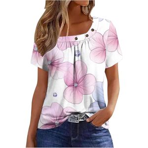 Unbranded (S, 032* Pink) Womens Summer Tops Dressy Casual Short Sleeve Pleated T Shirts Sq Unbranded (S, 032* Pink) Womens Summer Tops Dressy Casual Short Sleeve Pleated T Shirts Sq