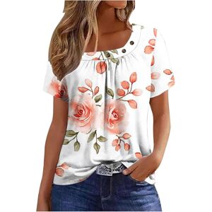 Unbranded (XL, 016* Pink) Womens Summer Tops Dressy Casual Short Sleeve Pleated T Shirts S Unbranded (XL, 016* Pink) Womens Summer Tops Dressy Casual Short Sleeve Pleated T Shirts S