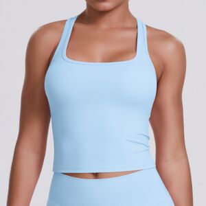 Unbranded (Vest-sky blue, XL) Solid color I-shaped brushed beautiful back vest women's tig Unbranded (Vest-sky blue, XL) Solid color I-shaped brushed beautiful back vest women's tig