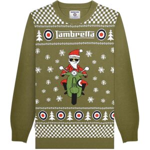 (L, Khaki) Lambretta Mens AW25 Scooter Christmas Jumper (L, Khaki) Lambretta Mens AW25 Scooter Christmas Jumper