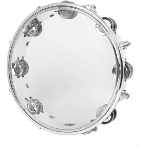 Unbranded 10" Hand Held Tambourine with Double Row Jingles, Clear Leather, Transparent Des Unbranded 10" Hand Held Tambourine with Double Row Jingles, Clear Leather, Transparent Des