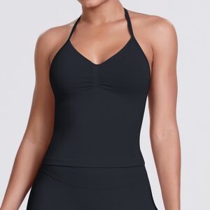 Unbranded (Black, XL) Seamless knitted solid color sexy beautiful back vest suspender runn Unbranded (Black, XL) Seamless knitted solid color sexy beautiful back vest suspender runn