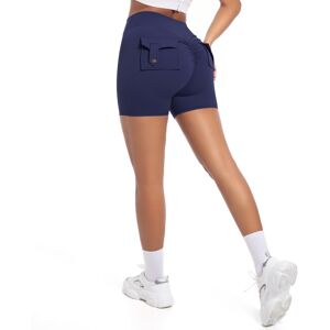 Unbranded (Dark blue, S) Peach butt workwear tight shorts for women, high-waisted elastic Unbranded (Dark blue, S) Peach butt workwear tight shorts for women, high-waisted elastic