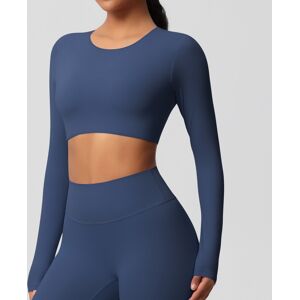 Unbranded (Long Sleeve - Badge Blue, S) Double-sided brushed tight-fitting long-sleeved yo Unbranded (Long Sleeve - Badge Blue, S) Double-sided brushed tight-fitting long-sleeved yo