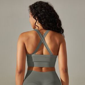 Unbranded (Crossover bra-dark gray, M) Seamless peach beautiful back five-piece set solid Unbranded (Crossover bra-dark gray, M) Seamless peach beautiful back five-piece set solid