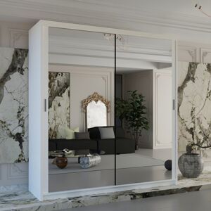Sliding Wardrobes 4u LTD (100cm white) Chicago Sliding Double Mirror Door Wardrobe Sliding Wardrobes 4u LTD (100cm white) Chicago Sliding Double Mirror Door Wardrobe