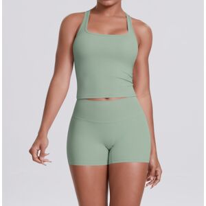 Unbranded (Suit-Basil Green, S) Double-sided brushed solid color tight-fitting racer-shape Unbranded (Suit-Basil Green, S) Double-sided brushed solid color tight-fitting racer-shape