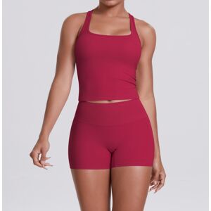 Unbranded (Set-Carmine, XL) Double-sided brushed solid color tight-fitting racer-shaped ba Unbranded (Set-Carmine, XL) Double-sided brushed solid color tight-fitting racer-shaped ba