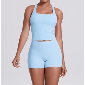 Unbranded (Suit-sky blue, S) Double-sided brushed solid color tight-fitting racer-shaped b Unbranded (Suit-sky blue, S) Double-sided brushed solid color tight-fitting racer-shaped b