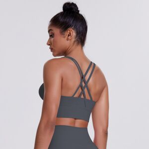 Unbranded (Bra-graphite gray, M) Brushed Cross Back Sports Bra Casual Running Shockproof F Unbranded (Bra-graphite gray, M) Brushed Cross Back Sports Bra Casual Running Shockproof F