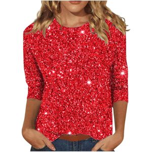 Unbranded (L, 01 Red) Sparkly Tops for Women UK 3/4 Sleeve Shirts Trendy Casual T-Shirts S Unbranded (L, 01 Red) Sparkly Tops for Women UK 3/4 Sleeve Shirts Trendy Casual T-Shirts S