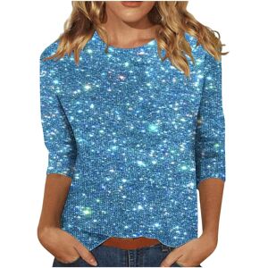 Unbranded (L, 03 Blue) Sparkly Tops for Women UK 3/4 Sleeve Shirts Trendy Casual T-Shirts Unbranded (L, 03 Blue) Sparkly Tops for Women UK 3/4 Sleeve Shirts Trendy Casual T-Shirts