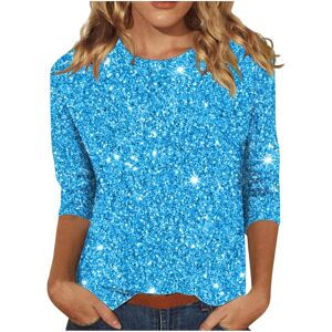 Unbranded (XXL, 01 Blue) Sparkly Tops for Women UK 3/4 Sleeve Shirts Trendy Casual T-Shirt Unbranded (XXL, 01 Blue) Sparkly Tops for Women UK 3/4 Sleeve Shirts Trendy Casual T-Shirt