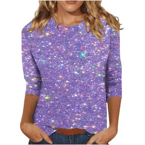 Unbranded (L, 03 Purple) Sparkly Tops for Women UK 3/4 Sleeve Shirts Trendy Casual T-Shirt Unbranded (L, 03 Purple) Sparkly Tops for Women UK 3/4 Sleeve Shirts Trendy Casual T-Shirt