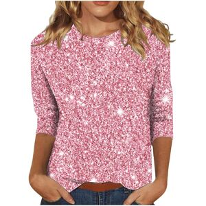 Unbranded (XXL, 01 Pink) Sparkly Tops for Women UK 3/4 Sleeve Shirts Trendy Casual T-Shirt Unbranded (XXL, 01 Pink) Sparkly Tops for Women UK 3/4 Sleeve Shirts Trendy Casual T-Shirt