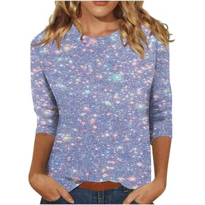 Unbranded (XXL, 03 Light Blue) Sparkly Tops for Women UK 3/4 Sleeve Shirts Trendy Casual T Unbranded (XXL, 03 Light Blue) Sparkly Tops for Women UK 3/4 Sleeve Shirts Trendy Casual T