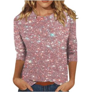 Unbranded (XXL, 03 Pink) Sparkly Tops for Women UK 3/4 Sleeve Shirts Trendy Casual T-Shirt Unbranded (XXL, 03 Pink) Sparkly Tops for Women UK 3/4 Sleeve Shirts Trendy Casual T-Shirt