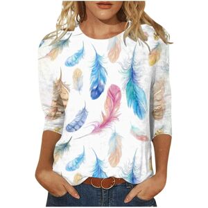 Unbranded (M, Summer Tops 02 Blue) Womens Tops Dressy Casual Shirts Crewneck 3/4 Length Sl Unbranded (M, Summer Tops 02 Blue) Womens Tops Dressy Casual Shirts Crewneck 3/4 Length Sl